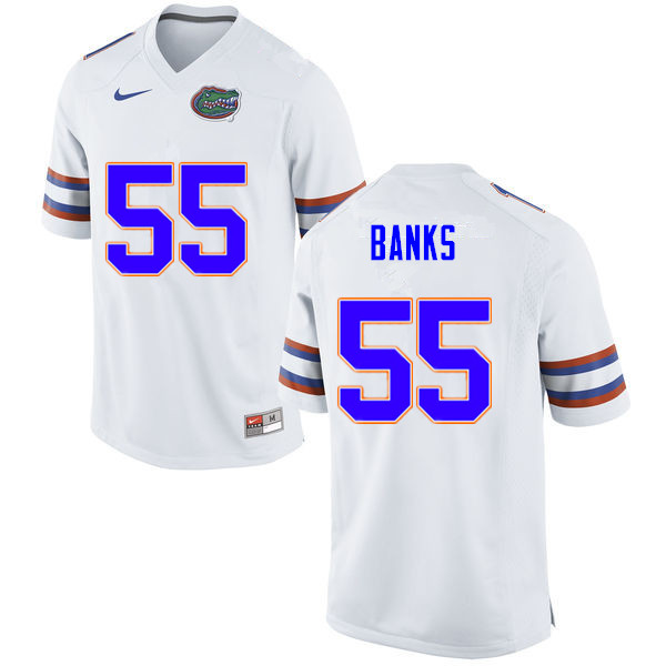 Men #55 Noah Banks Florida Gators College Football Jerseys Sale-White - Click Image to Close